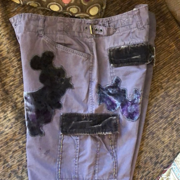 SOLD 🛍Smokey Purple Velvet Patch Pants - Picture 7 of 8
